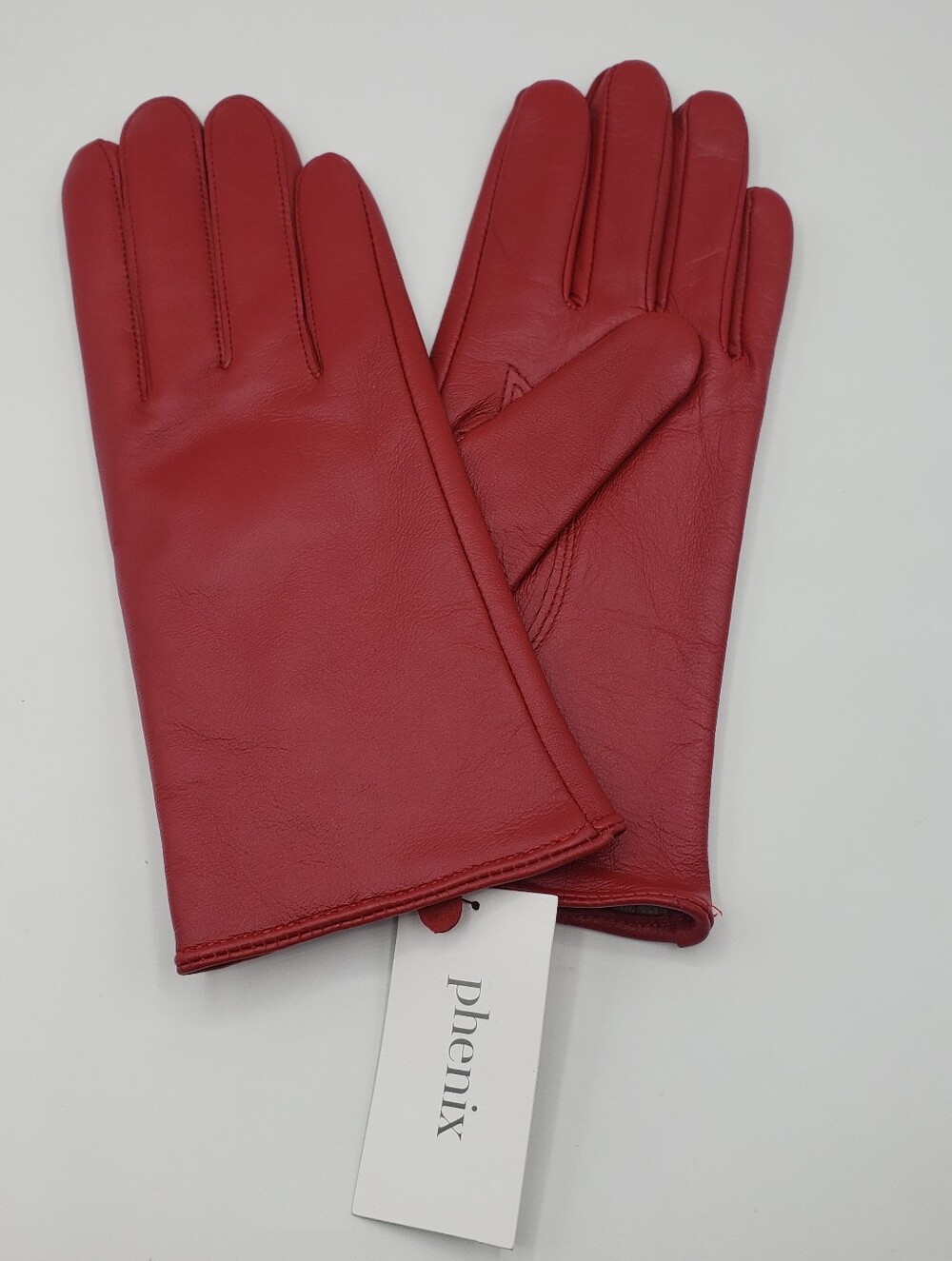 Phenix Cashmere-Lined Leather Gloves Red L